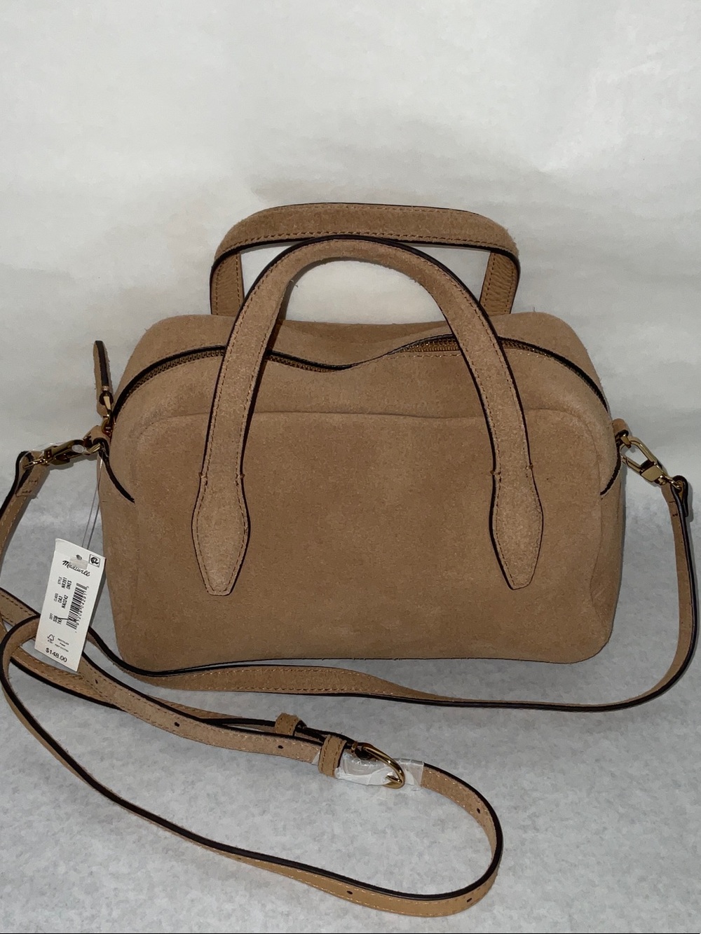 Madewell Tan Suede Crossbody Satchel